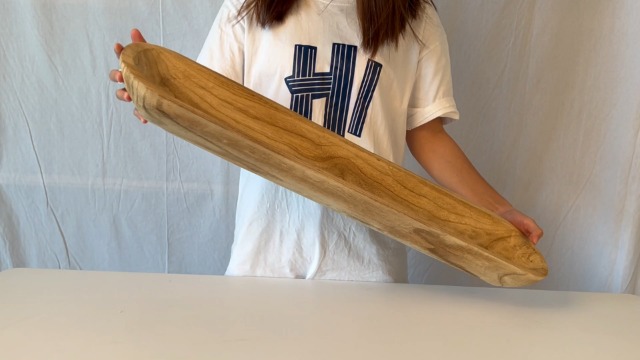 Color Brown Athaliah Wooden Dough Bowl, 30 Inch Hand Carved Rustic Long Wood Dough Bowls for Decor, Vintage Decorative dough bowl for Table Centerpiece